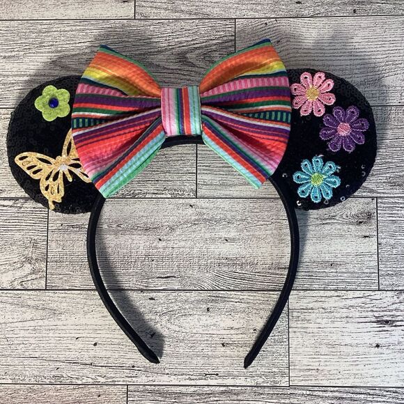 Disney Coco Minnie Ears Headband, Flower & Butterfly  Mouse Ears - Picture 1 of 4